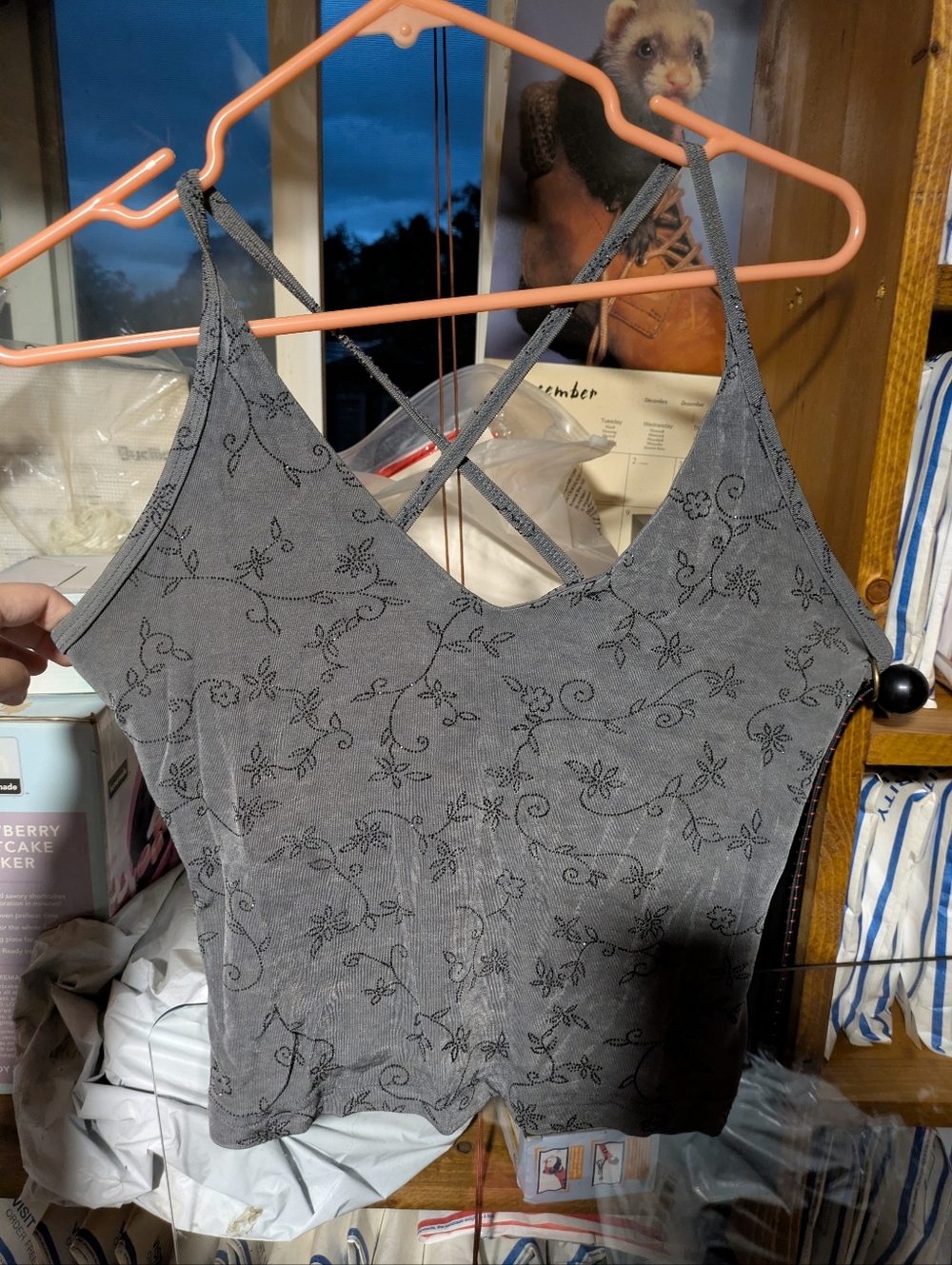 Y2K Floral Cross Back Cami